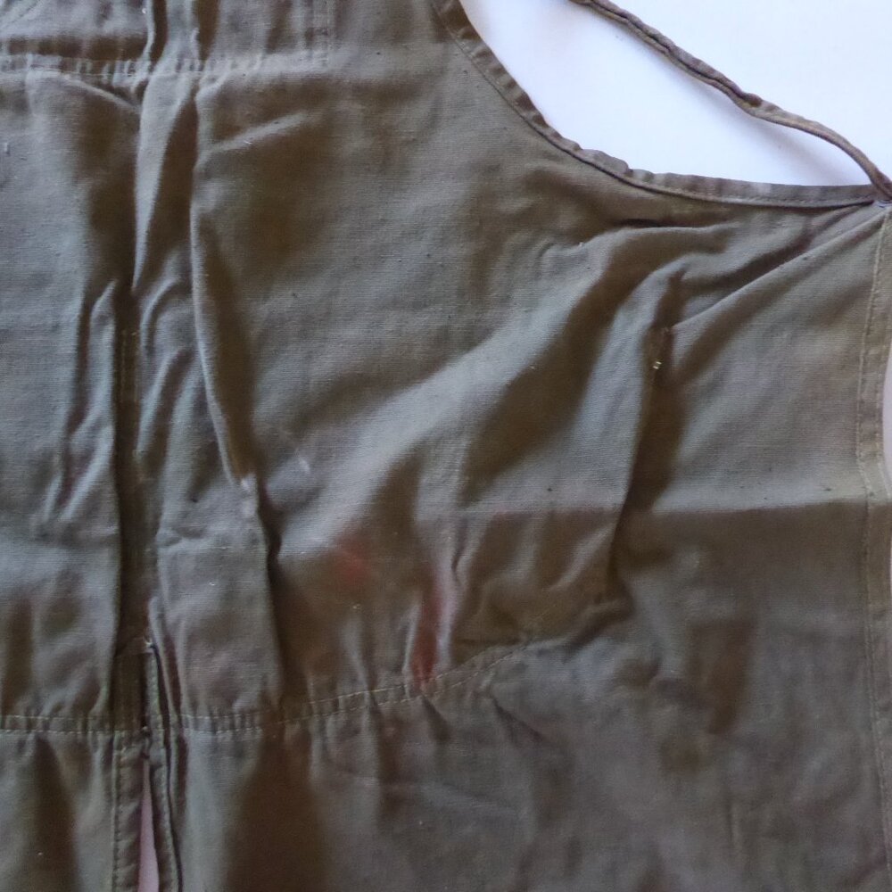 VINTAGE LEATHER CANVAS HAY CARTING WORKING COWBOY FARMER CHAPS (PRE-OWNED) - Picture 14 of 15